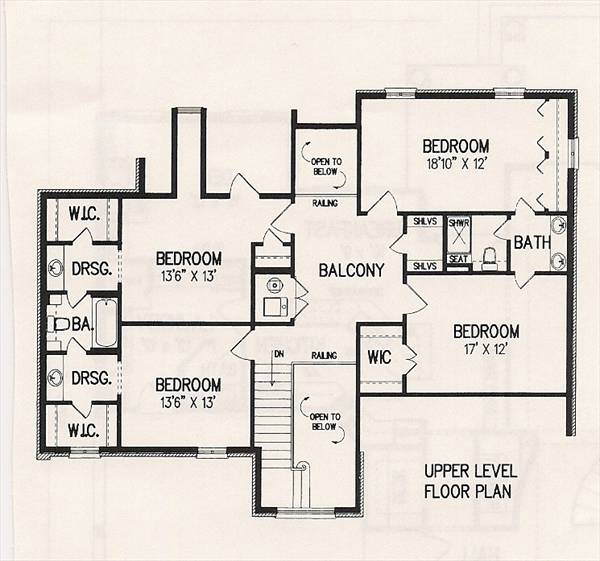 Upper level floor plan